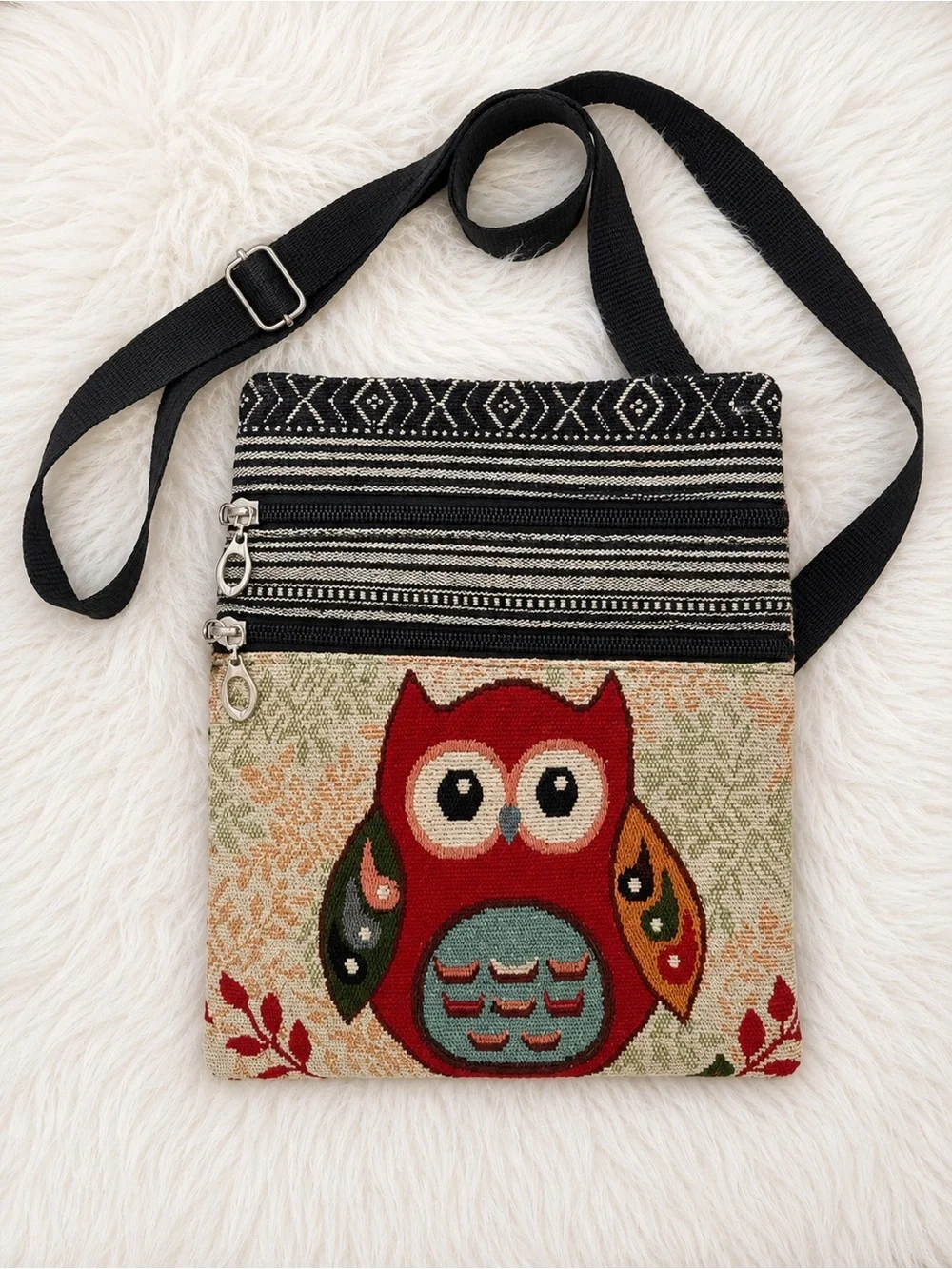Boho Owl Crossbody Bag in Multi-Color ~ New Purse Fall Vibes